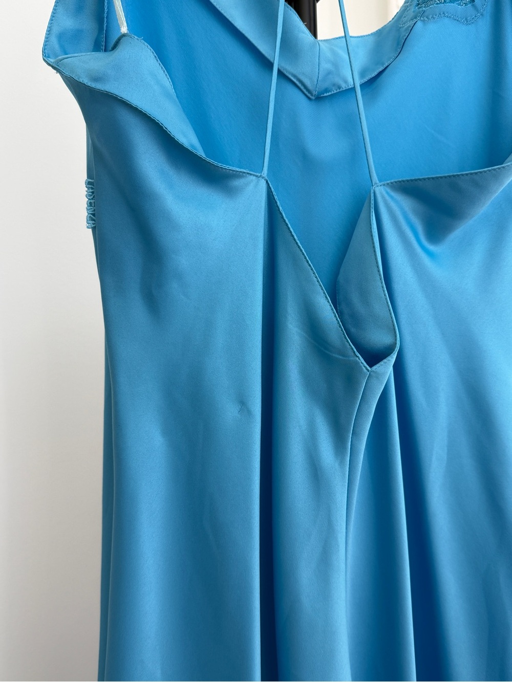 Vintage Y2k La Senza Blue Slip Nightgown with Floral Appliqué - Picture 12 of 13